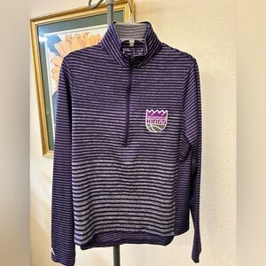 Sacramento Kings Purple Striped Half-Zip Performance Top